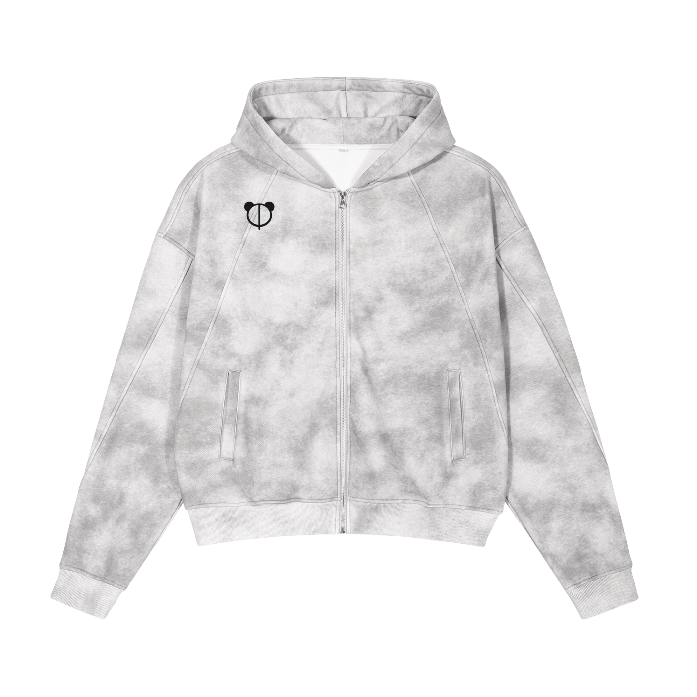 Dirty Washed Silent Mist Zip-Up Fleece Hoodie